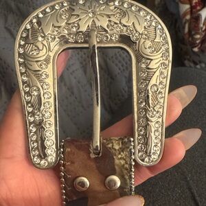 Blazin Roxx Tan and Silver Studded Belt